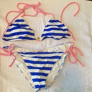 Victoria’s Secret blue white stripe bikini